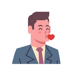 Male Blow Kiss Emotion Icon Isolated Avatar Man