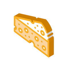 Piece Hard Cheese Isometric Icon