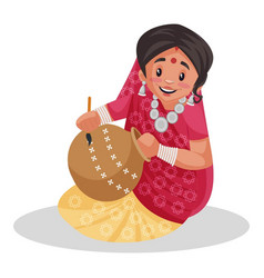 Indian Rajasthani Woman Cartoon