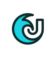 Letter J Surf Line Logo Design