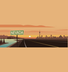 Road Trip Nevada Sign And Landmarks