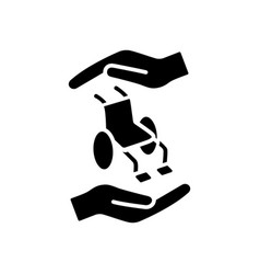 Support People With Disabilities Black Glyph Icon