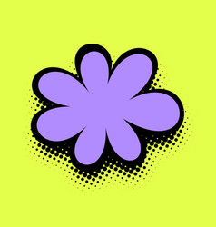 Violet Flower On Neon Pop Art Ground