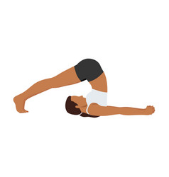 Woman Doing Plow Pose Halasana Exercise