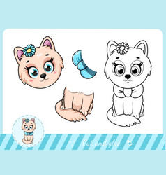 Cut And Glue Cute Cartoon Kitten