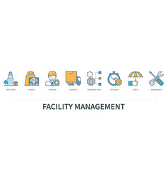 Facility Management Infographics In Minimal Flat