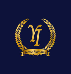 Initial Letter Y And I Yi Monogram Logo Design