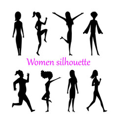 Women Silhouette Set Isolated Collection