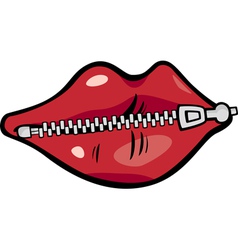 Zipped Lips Cartoon