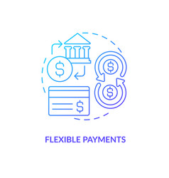 Flexible Payments Blue Gradient Concept Icon