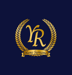 Initial Letter Y And R Yr Monogram Logo Design