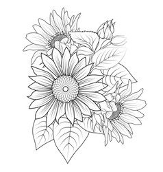 Realistic Black And Grey Sunflower Tattoo