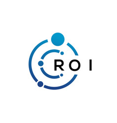 Roi Letter Technology Logo Design On White