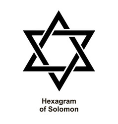 Solomon Hexagram The Star Of David Black Glyph