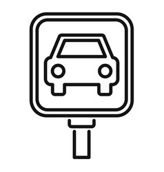 Taxi Car Road Sign Icon Outline Airport