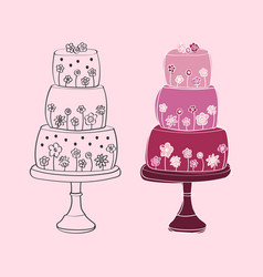 Three Tiered Cake Drawing