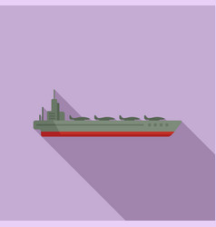 Top Aircraft Carrier Icon Flat Navy Ship