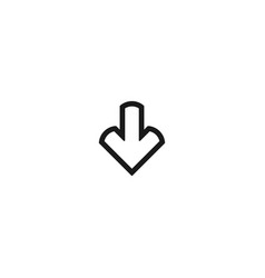 Black Rounded Line Arrow Down Icon Flat Download