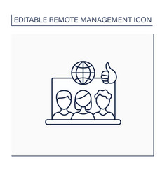 Remote Working Culture Line Icon