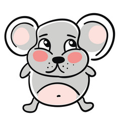 Sad Mouse On White Background