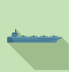 War Aircraft Carrier Icon Flat Navy Ship