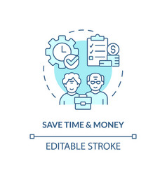 2d Customizable Save Time And Money Blue Icon