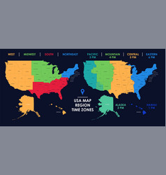 Detailed Map Us Regions And Time Zones