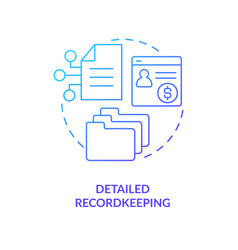 Detailed Recordkeeping Blue Gradient Concept Icon