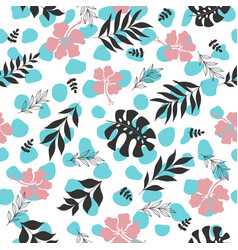 Seamless Floral Pattern With Leaves And Flowers