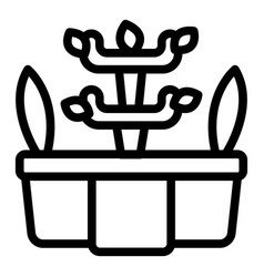 Wall Flower Pot Icon Outline Eco House