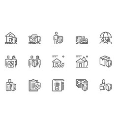 Insurance Line Icons Set