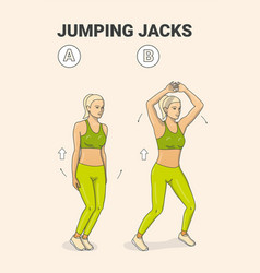 Jumping Jacks Or Star Jumps Fitness Exercise Side