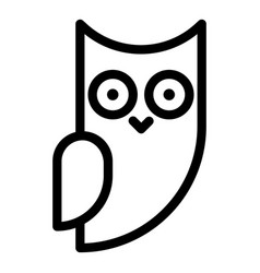 Little Owl Side View Icon Outline Style