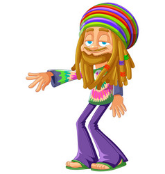 Colorful Of A Smiling Rastafarian Man