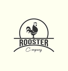 Emblem And Vintage Rooster Style Logo Icon Design