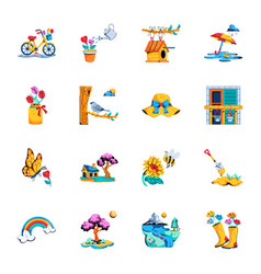 Pack Of Spring Flat Icons