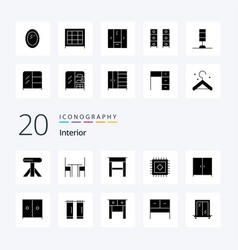 20 Interior Solid Glyph Icon Pack Like Cabinet