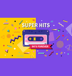 90s Forever Super Hits Music Poster Design