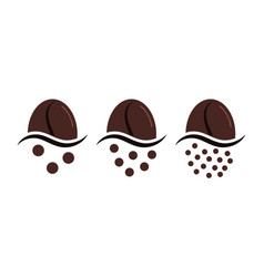 Coffee Grind Size Degree Chart Grains Icon Set