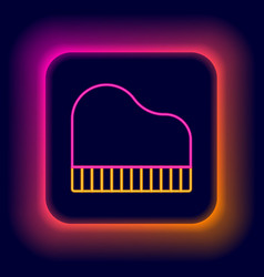 Glowing Neon Line Grand Piano Icon Isolated