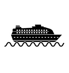 Luxury Cruise Ship Silhouette Icon Or Cruising