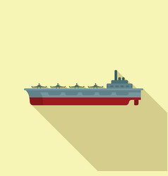 Sea Aircraft Carrier Icon Flat Navy Ship