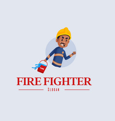 Fire Fighter Mascot Logo