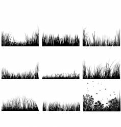 Grass frame with many insects Royalty Free Vector Image