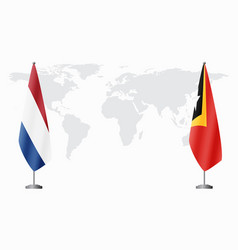 Netherlands And East Timor Flags For Official