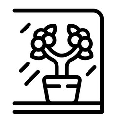 Plant Pot Icon Outline Garden Windowsill