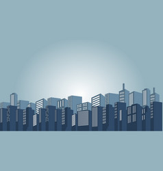 Silhouette Of A City With Many Buildings