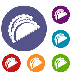 Empanadas De Pollo Icons Set