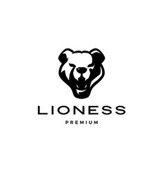 Roaring Lioness Head Logo Icon