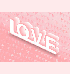 3d White Love On Pink Background